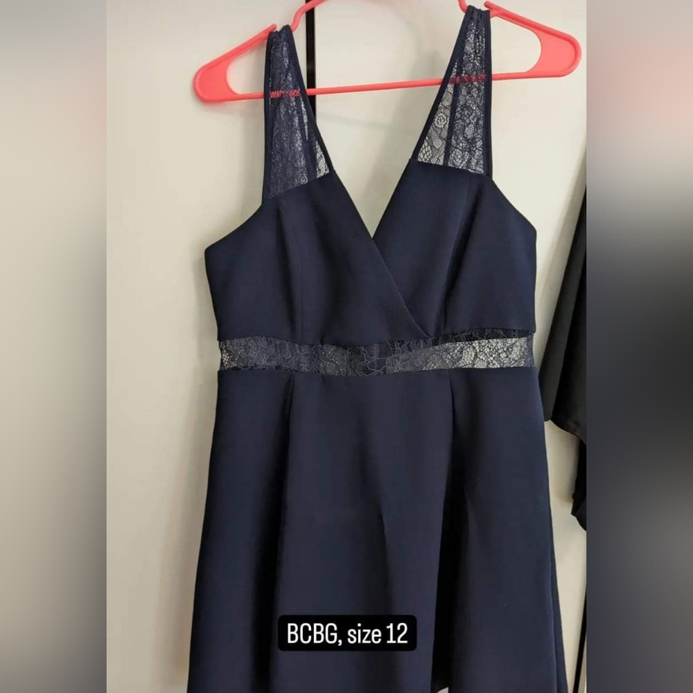 Blue BCBG going out dress with cutouts